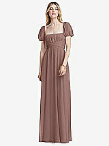 Front View Thumbnail - Sienna Regency Empire Waist Puff Sleeve Chiffon Maxi Dress