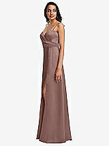 Side View Thumbnail - Sienna Adjustable Strap Faux Wrap Maxi Dress with Covered Button Details
