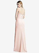 Alt View 3 Thumbnail - Blush Strapless Pleated Faux Wrap Trumpet Gown with Front Slit