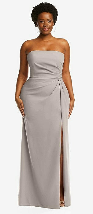 taupe strapless dress