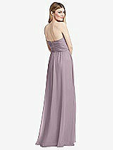 Rear View Thumbnail - Lilac Dusk Shirred Bodice Strapless Chiffon Maxi Dress with Optional Straps