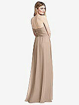Rear View Thumbnail - Topaz Shirred Bodice Strapless Chiffon Maxi Dress with Optional Straps