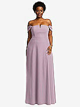 Alt View 2 Thumbnail - Suede Rose Off-the-Shoulder Pleated Cap Sleeve A-line Maxi Dress