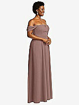 Alt View 3 Thumbnail - Sienna Off-the-Shoulder Pleated Cap Sleeve A-line Maxi Dress