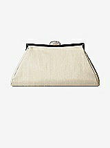 Front View Thumbnail - Champagne Dupioni Trapezoid Clutch with Jeweled Clasp