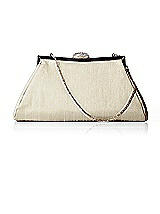 Rear View Thumbnail - Champagne Dupioni Trapezoid Clutch with Jeweled Clasp