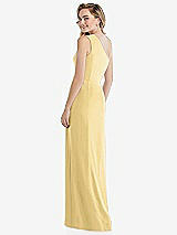 Rear View Thumbnail - Buttercup One-Shoulder Draped Bodice Column Gown