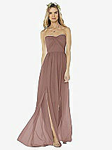 Alt View 1 Thumbnail - Sienna Strapless Draped Bodice Maxi Dress with Front Slits