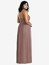 Rear View Thumbnail - Sienna Strapless Draped Bodice Maxi Dress with Front Slits