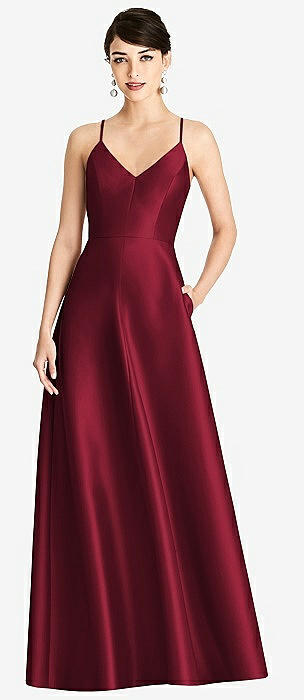 alfred sung burgundy dress