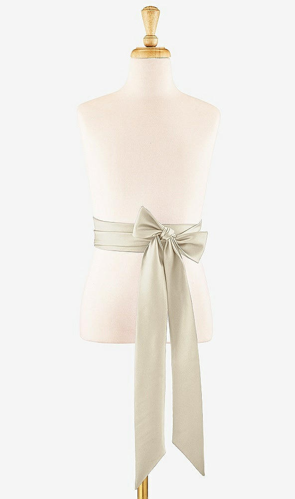 Front View - Champagne Satin Twill Flower Girl Sash