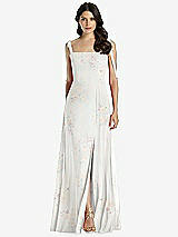 Front View Thumbnail - Spring Fling Tie-Shoulder Chiffon Maxi Dress with Front Slit