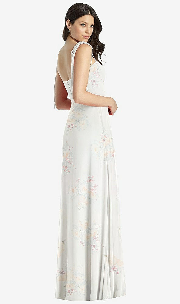 Back View - Spring Fling Tie-Shoulder Chiffon Maxi Dress with Front Slit