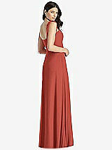Rear View Thumbnail - Amber Sunset Tie-Shoulder Chiffon Maxi Dress with Front Slit