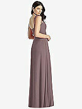 Rear View Thumbnail - French Truffle Tie-Shoulder Chiffon Maxi Dress with Front Slit