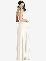 Rear View Thumbnail - Ivory Tie-Shoulder Chiffon Maxi Dress with Front Slit