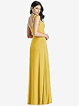 Rear View Thumbnail - Marigold Tie-Shoulder Chiffon Maxi Dress with Front Slit