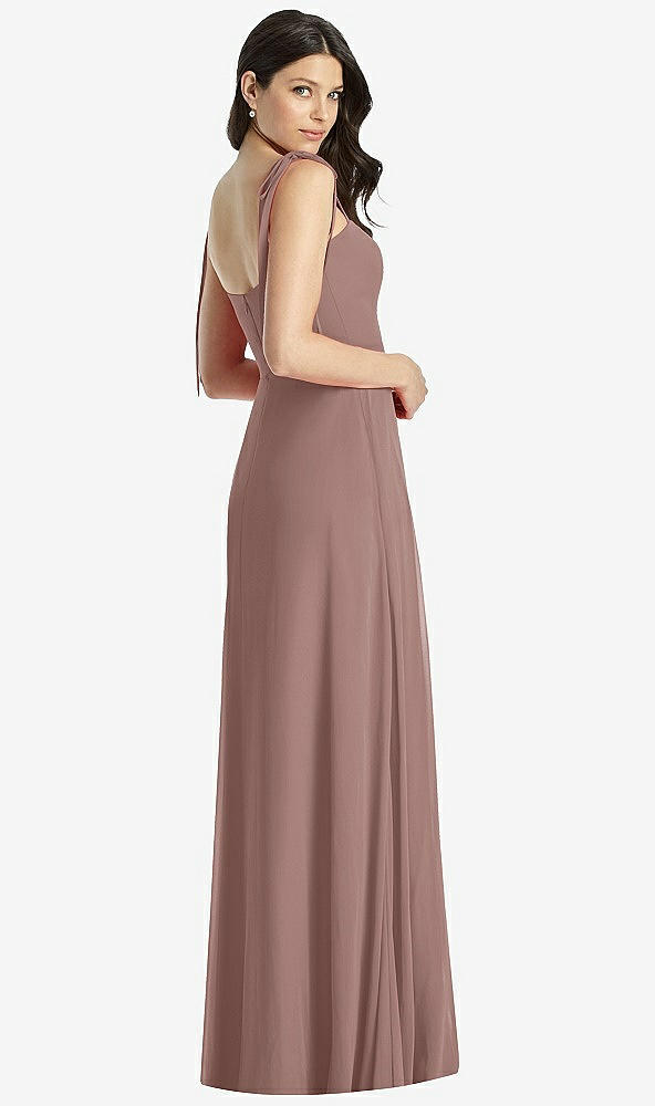 Back View - Sienna Tie-Shoulder Chiffon Maxi Dress with Front Slit