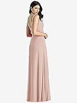 Rear View Thumbnail - Toasted Sugar Tie-Shoulder Chiffon Maxi Dress with Front Slit