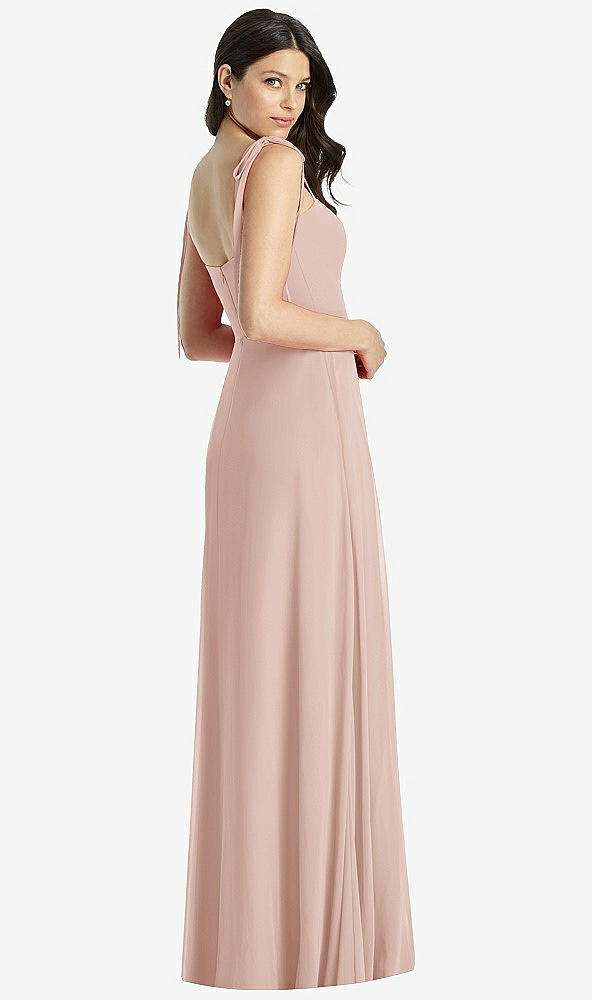 Back View - Toasted Sugar Tie-Shoulder Chiffon Maxi Dress with Front Slit