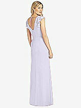 Rear View Thumbnail - Silver Dove Ruffled Sleeve Mermaid Dress with Front Slit