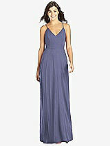 Front View Thumbnail - French Blue Criss Cross Back A-Line Maxi Dress