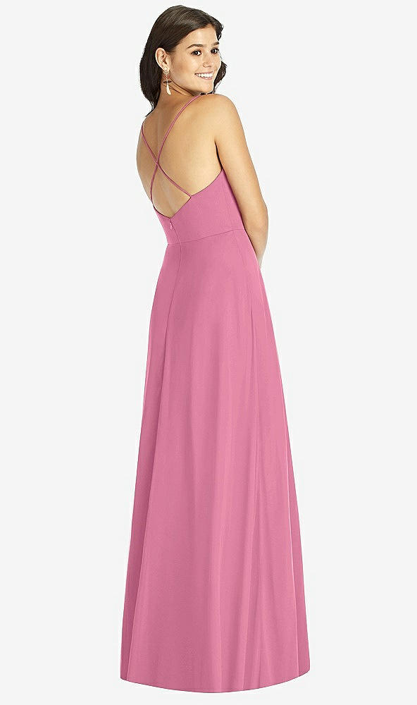 Back View - Orchid Pink Criss Cross Back A-Line Maxi Dress