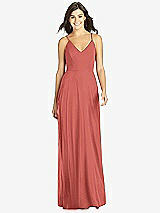 Front View Thumbnail - Coral Pink Criss Cross Back A-Line Maxi Dress