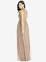 Rear View Thumbnail - Topaz Shirred Skirt Halter Dress with Front Slit