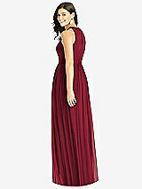 Rear View Thumbnail - Burgundy Shirred Skirt Halter Dress with Front Slit