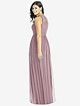 Rear View Thumbnail - Dusty Rose Shirred Skirt Halter Dress with Front Slit