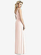 Rear View Thumbnail - Blush Sleeveless Pleated Skirt Maxi Dress with Pockets