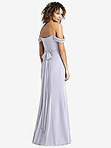 Rear View Thumbnail - Silver Dove Off-the-Shoulder Criss Cross Bodice Trumpet Gown