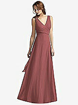Front View Thumbnail - English Rose Sleeveless V-Neck Chiffon Wrap Dress