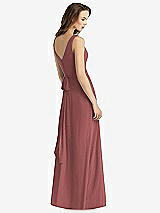 Rear View Thumbnail - English Rose Sleeveless V-Neck Chiffon Wrap Dress