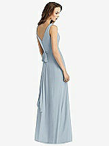 Rear View Thumbnail - Mist Sleeveless V-Neck Chiffon Wrap Dress