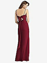 Front View Thumbnail - Burgundy Tie-Back Cutout Trumpet Gown with Front Slit