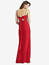 Front View Thumbnail - Parisian Red Tie-Back Cutout Trumpet Gown with Front Slit