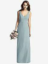 Front View Thumbnail - Morning Sky Sleeveless V-Back Long Trumpet Gown