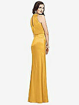 Rear View Thumbnail - NYC Yellow Sleeveless Blouson Bodice Trumpet Gown