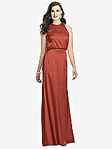 Front View Thumbnail - Amber Sunset Sleeveless Blouson Bodice Trumpet Gown