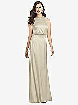 Front View Thumbnail - Champagne Sleeveless Blouson Bodice Trumpet Gown