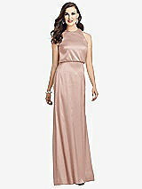 Front View Thumbnail - Toasted Sugar Sleeveless Blouson Bodice Trumpet Gown