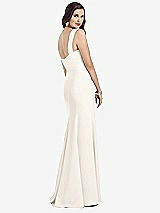 Rear View Thumbnail - Ivory Sleeveless Seamed Bodice Trumpet Gown