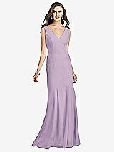 Front View Thumbnail - Pale Purple Sleeveless Seamed Bodice Trumpet Gown