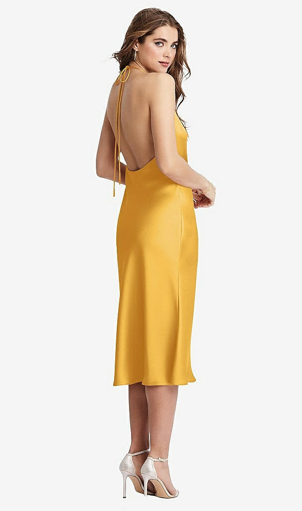 Back View - NYC Yellow Cowl-Neck Convertible Midi Slip Dress - Piper