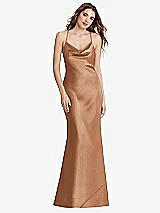 Rear View Thumbnail - Toffee Cowl-Neck Convertible Maxi Slip Dress - Reese