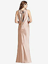 Front View Thumbnail - Cameo Tie Neck Low Back Maxi Tank Dress - Marin