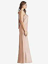Side View Thumbnail - Cameo Tie Neck Low Back Maxi Tank Dress - Marin