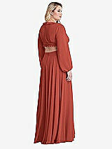 Alt View 2 Thumbnail - Amber Sunset Bishop Sleeve Ruffled Chiffon Cutout Maxi Dress - Harlow 